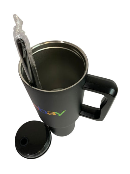 eBay 40 Oz Stainless Steel Insulated Tumbler Black Company Logo eBay 10.5” New