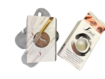 Sorme Professional Brow Shaping Kit Medium Brown 55 with Stencils New