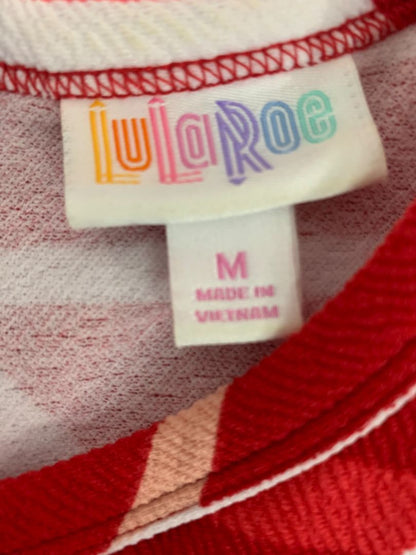 Medium LulaRoe Amelia Dress Pockets Red White