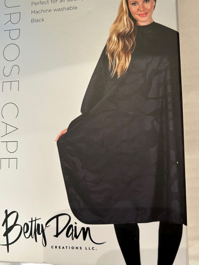 Betty Dain Hair Salon Cape Bleachproof All Purpose Styling Cape Black