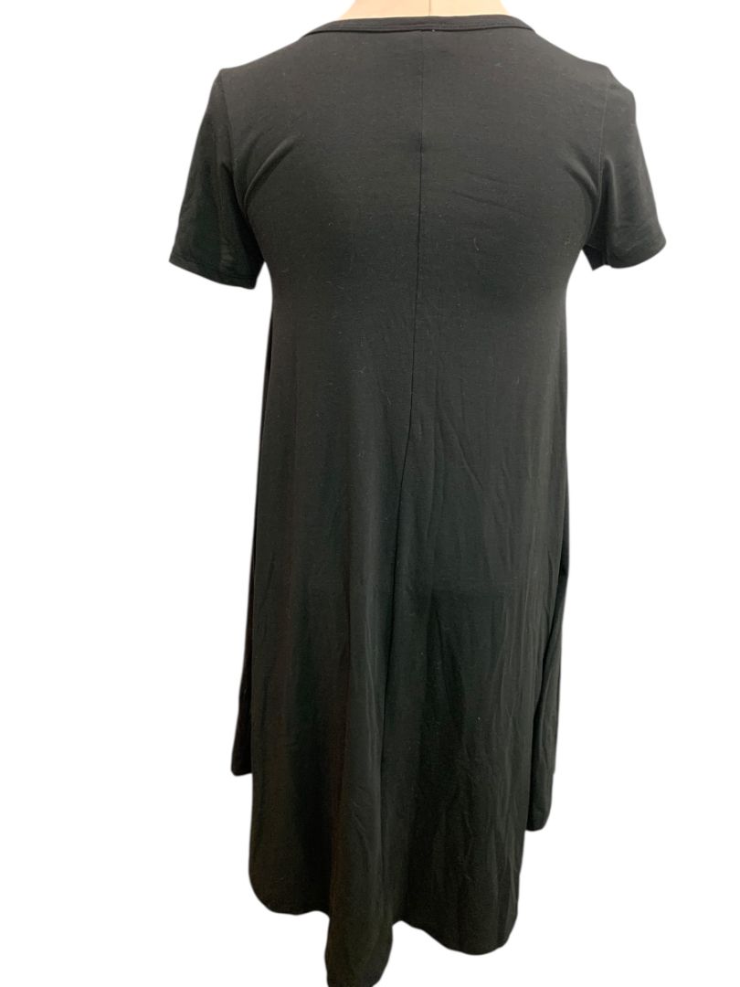 Size XXS LulaRoe Black Carly Dress Hi Lo Hem Tshirt Short Sleeve
