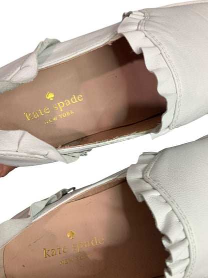 Size 8.5 Kate Spade Lillie White Leather Slip On Sneaker Shoe