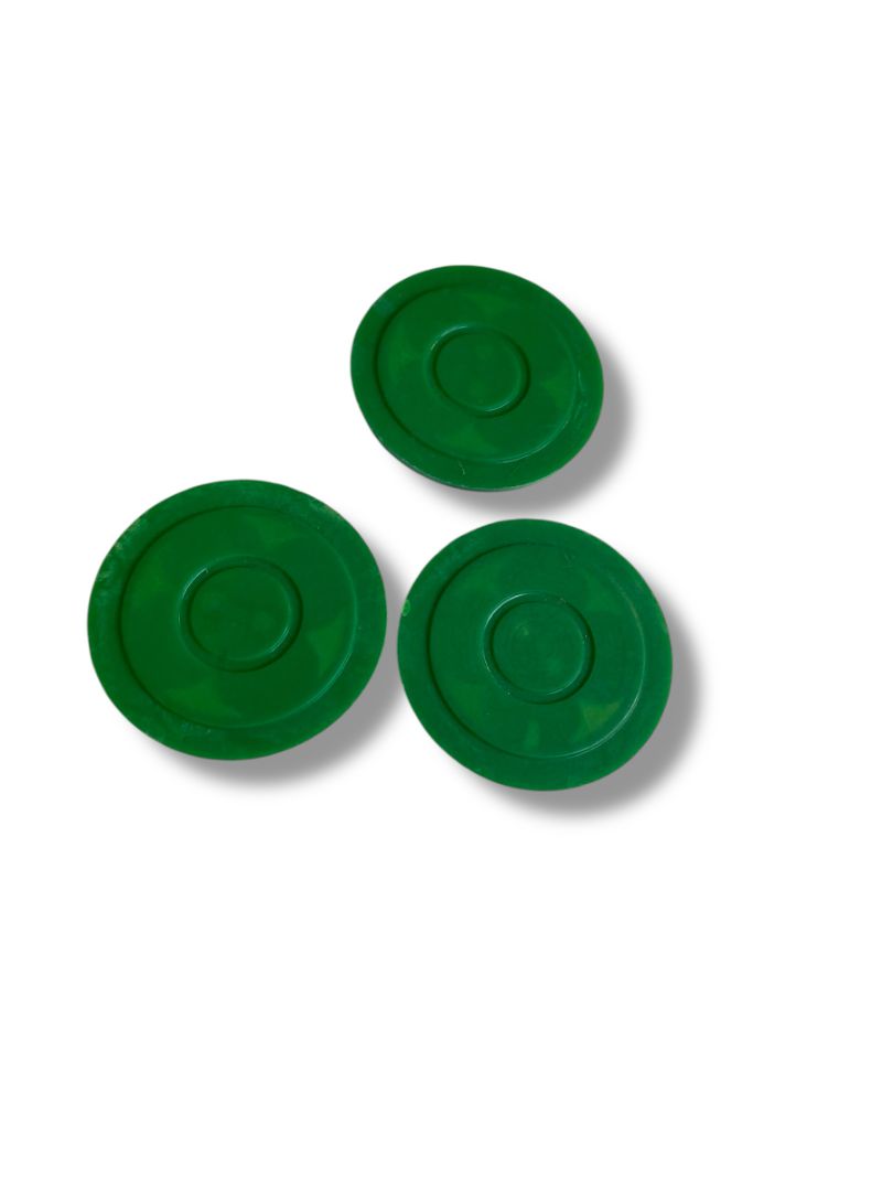 Set of 3 Green Midcentury Buttons Acrylic Clover Design 1.1" (28mm)