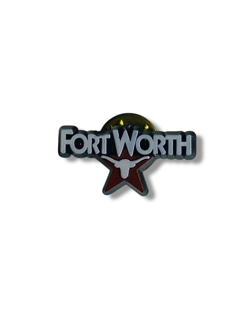 Vintage Fort Worth Plastic Pin Texas Lone Star 1"