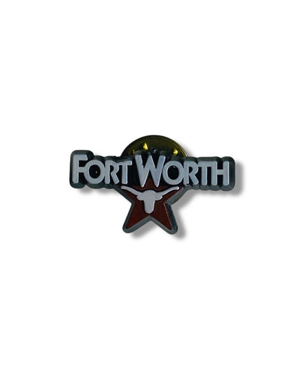 Vintage Fort Worth Plastic Pin Texas Lone Star 1"
