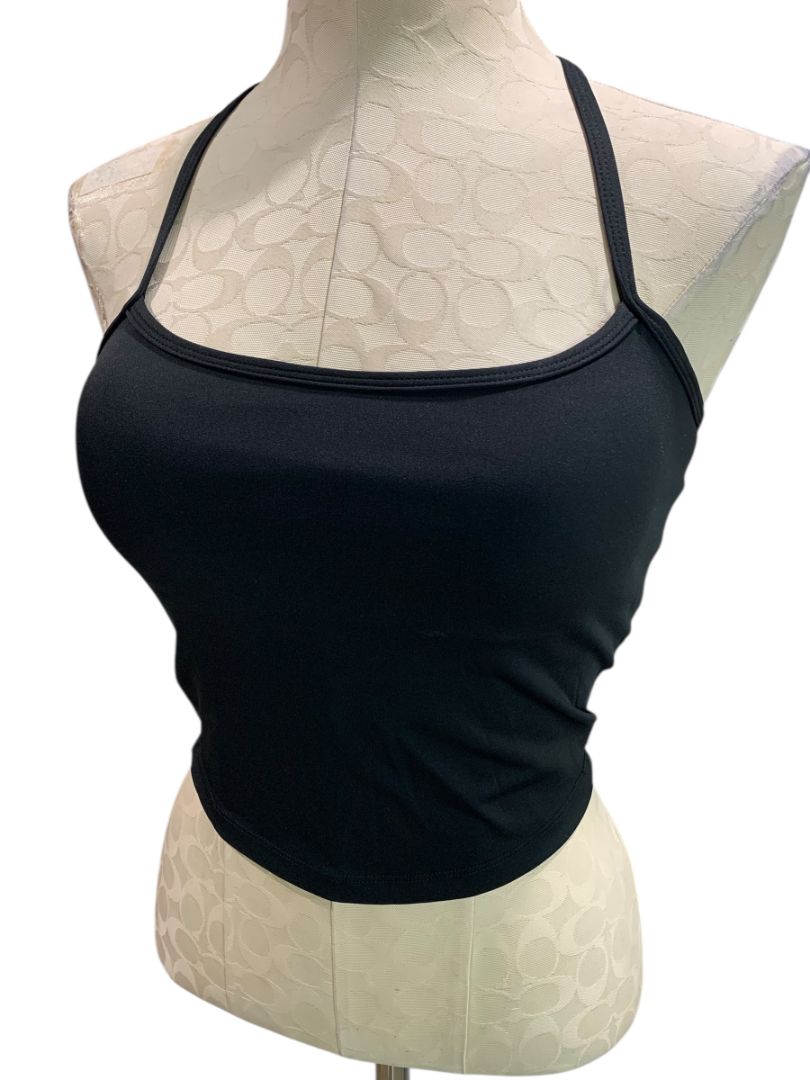 Small Long Line Black Built in Bra Light Support Camisole