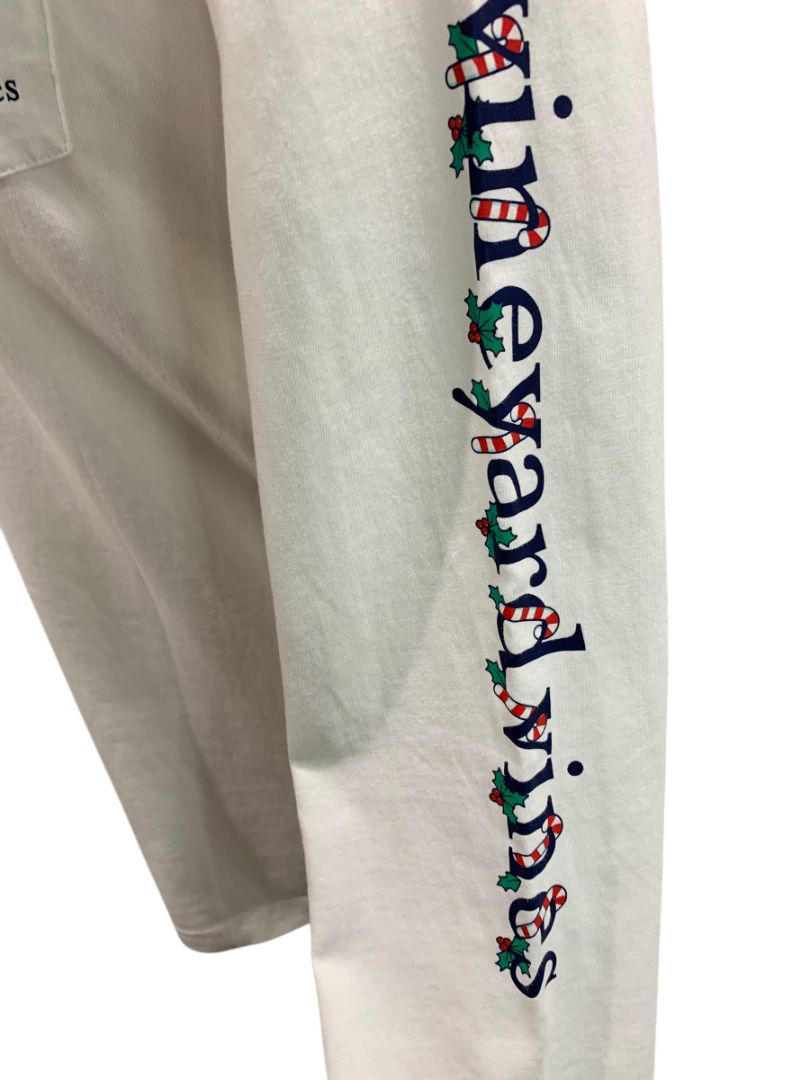 Medium Vineyard Vines Womens New Candy Cane Whale Long Sleeve Tshirt