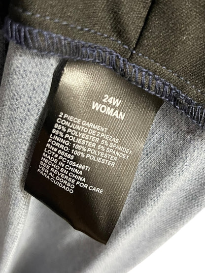 Size 24W Perceptions Woman 2 Piece Dress with Faux Denim Jacket