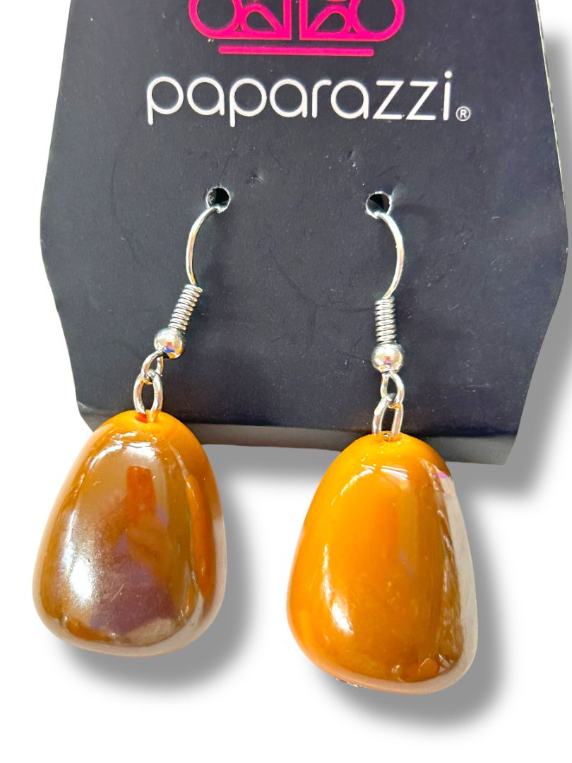 New Paparazzi In Good Glaze 20" Necklace and 1.75" Drop Pierced Earring Set