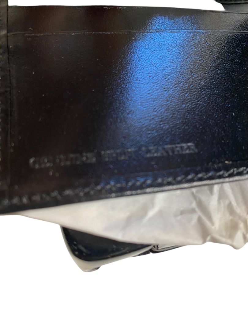 New Black Bifold Mens Split Grain Leather Wallet