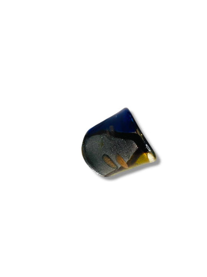 Size 8 All Glass Ring Multicolor Artisan Jewelry Blue Silvertone Goldtone