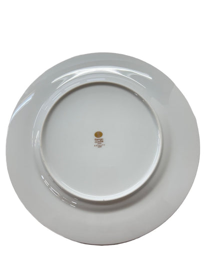 Sango Royalty Pattern White Gold Trim Dinner Plate 10.5" 1970s