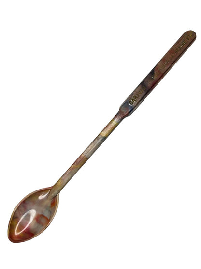 Vintage Marbled Plastic Bar Spoon Town Talk Bar Caravan Hotels Catherine Street 6"