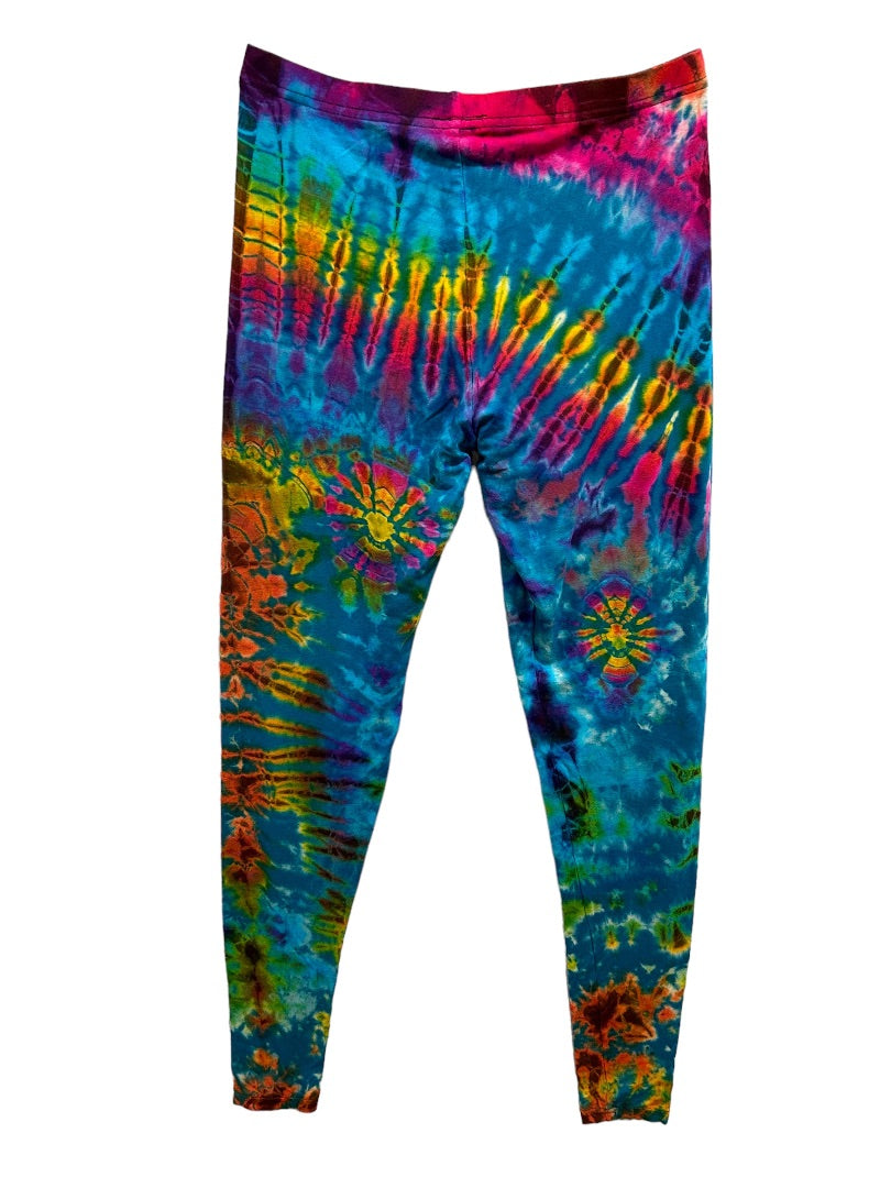 XL Culture Shop Girl's  Youth Bright Tie Dye Leggings Vibrant Ankle Length