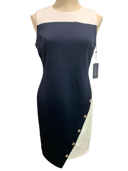 Size 6 Tommy Hilfiger Navy Blue White New Sheath Dress Nautical Theme Sleeveless