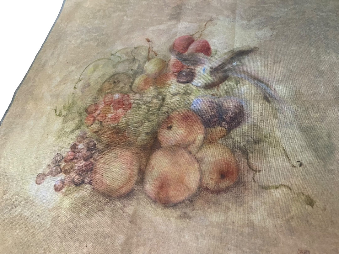 Set of 4 Vintage Cheri Blum Fruit Cloth Dinner Linens Napkins 18.5" Square