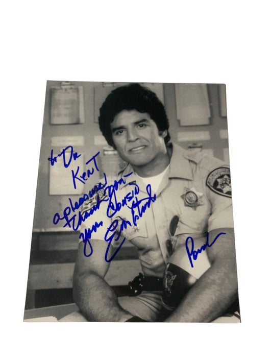 Signed Erik Estrada CHIPS 8x10 Photo Black White Personalized Autograph