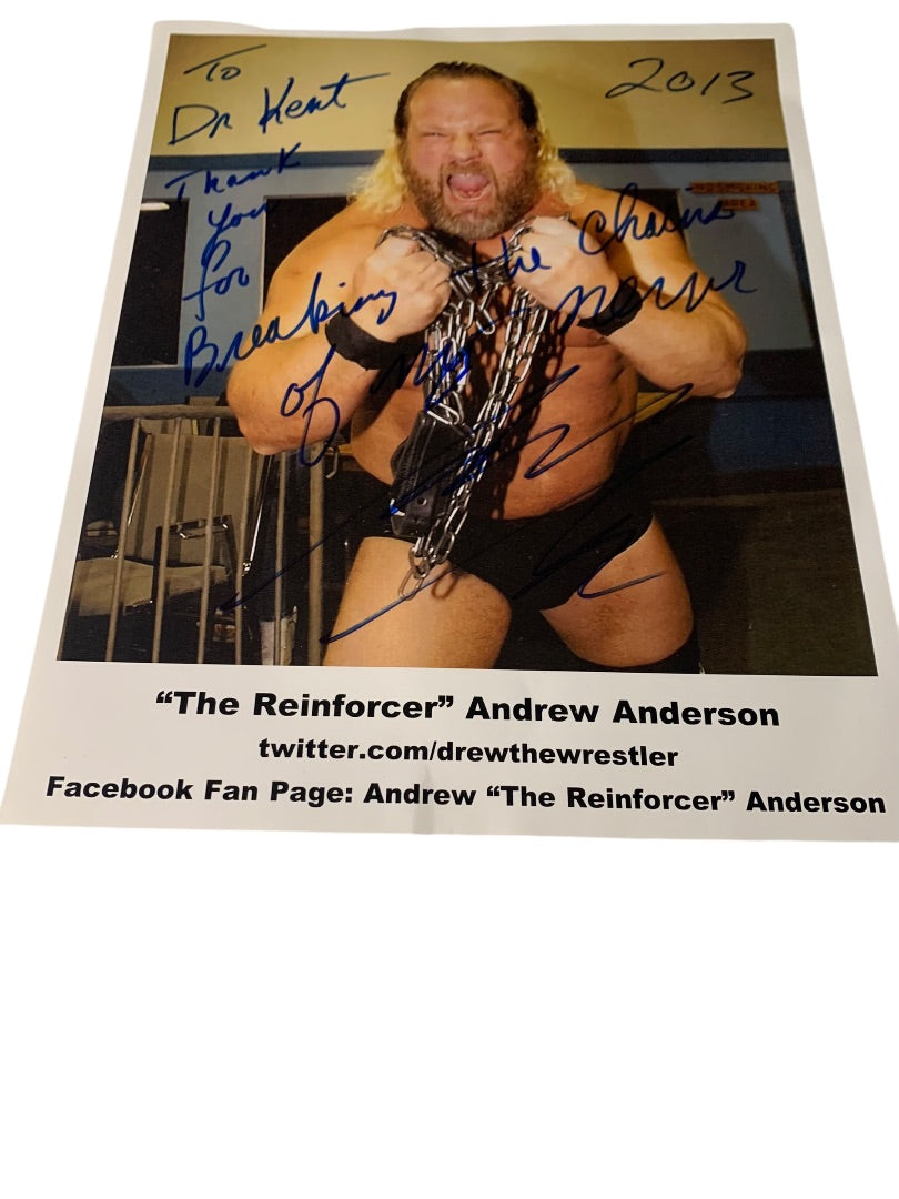 Signed Andrew Anderson The Reinforcer 2013 Personalized Autograph 8x10 Photo