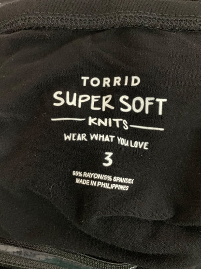 3X Torrid Super Soft Knit Womens Black Tie Keyhole Off Shoulder Wide Neck Tshirt