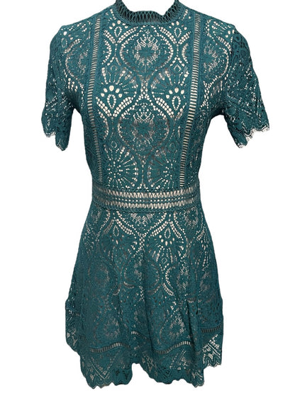 Size 0 BB Dakota New Dress Evergreen Lace Overlay A-Line