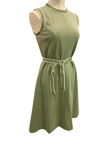 Small Lady Carol of New York Vintage 1960s Avocado Green Sleeveless Dress Union Label