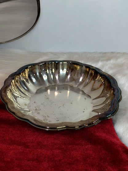 Vintage Silverplate 7.5 Inch Scalloped Bowl Dish