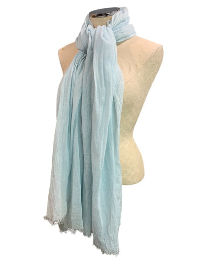 Repeat Brand Lightweight Blue Cotton Shawl Wrap Convertible Scarf 44 x 80 Inches