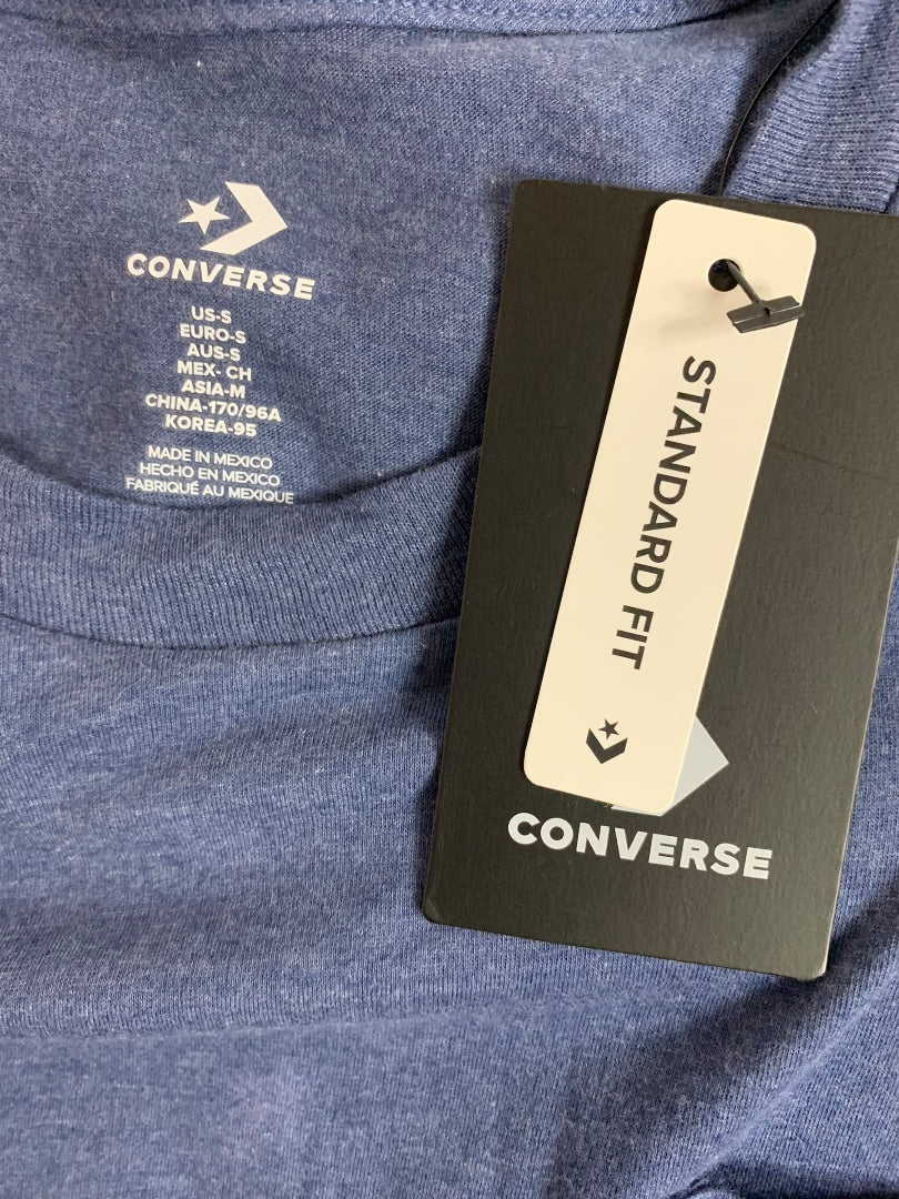 Small Converse Mens New Blue Short Sleeve Pocket Tshirt