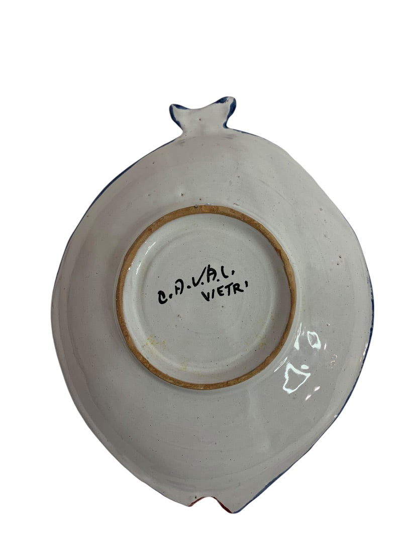Vietri Fish Fish Blue 10 Inch Oval Dish Italy Pottery B 1990s