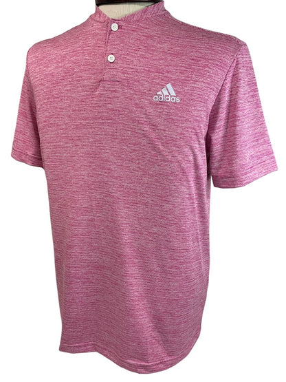 Small Adidas Mens New Textured Stripe Polo Henley Short Sleeve HR9070