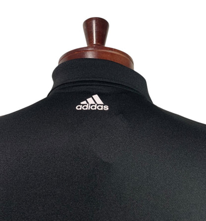 Small Adidas Mens New Black Golf Shirt Polo A76 MCL Stripe Cuff P77781 Climalite