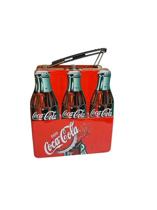 Coca-Cola Tin Lunch Box Clasp 6 Pack Look  6.25" x 2.5"