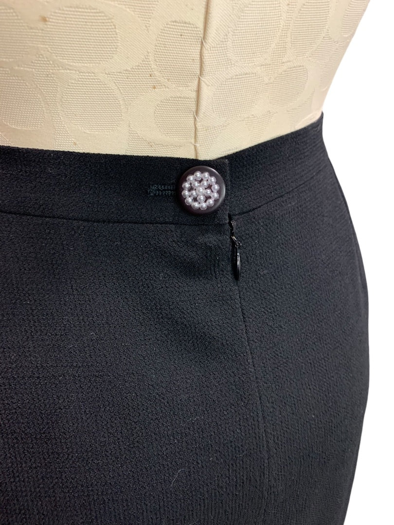 Size 46 (US 14) Morabito Paris Womens Wool Black Straight Suit Skirt