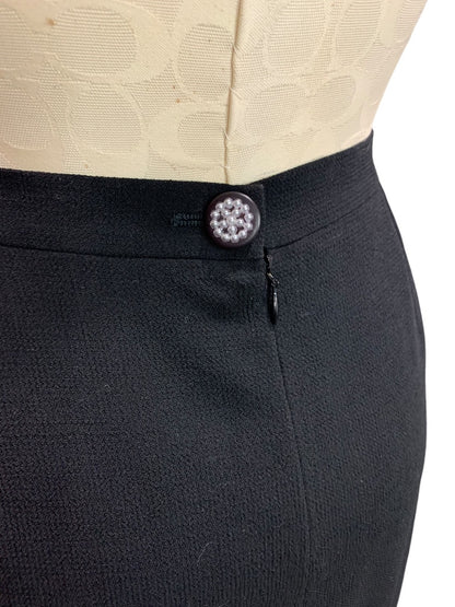 Size 46 (US 14) Morabito Paris Womens Wool Black Straight Suit Skirt