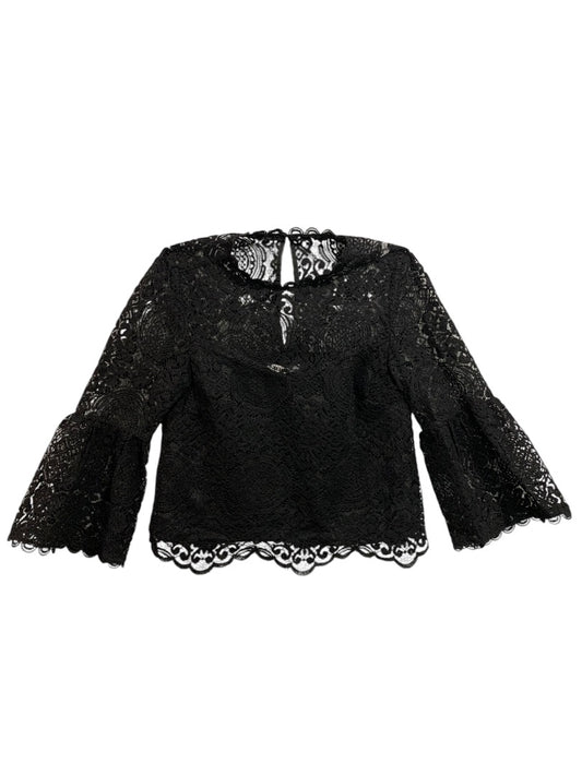 XS BB Dakota Womens Black Lace Shirt Lined Bodice Blouse