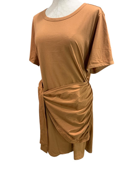 3XL Shein Curve Gold Faux Wrap Waist Tshirt Dress