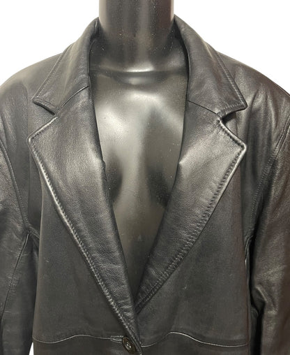 XL Wilsons Pelle Studio Womens 2 Button Soft Black Leather Jacket