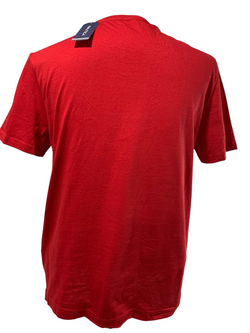 Medium Nautica Mens New  Red V-Neck Tshirt