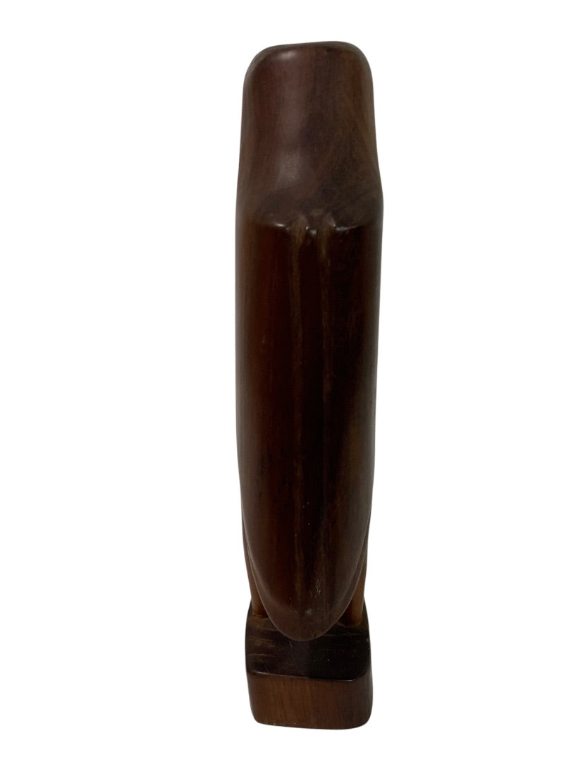 Carved Midcentury Teak Statue Figurine 8.6 Inches