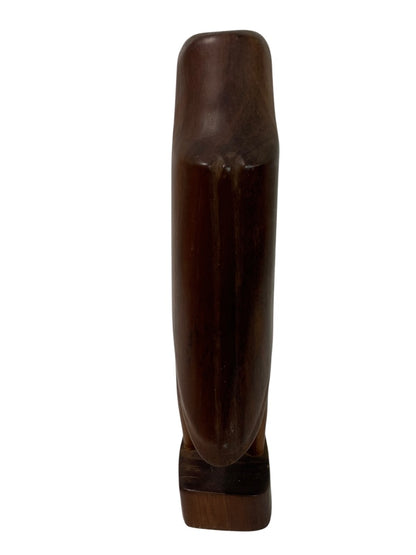 Carved Midcentury Teak Statue Figurine 8.6 Inches