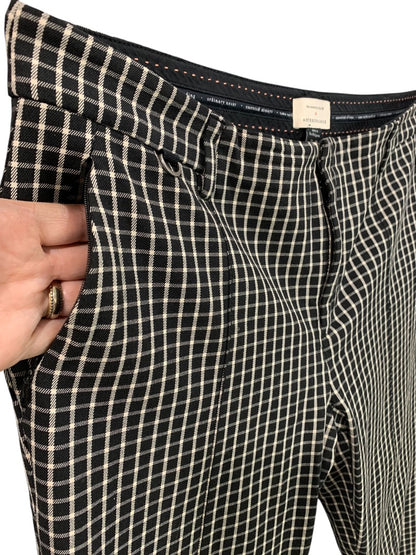Size 12 Anthropologie Womens The Essential Slim Black White Crop Pants