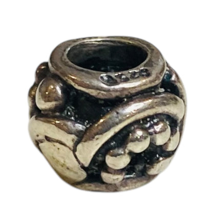 Sterling Silver Trollbeads Solid Beaded Curved Lines Charm Bead 9mm