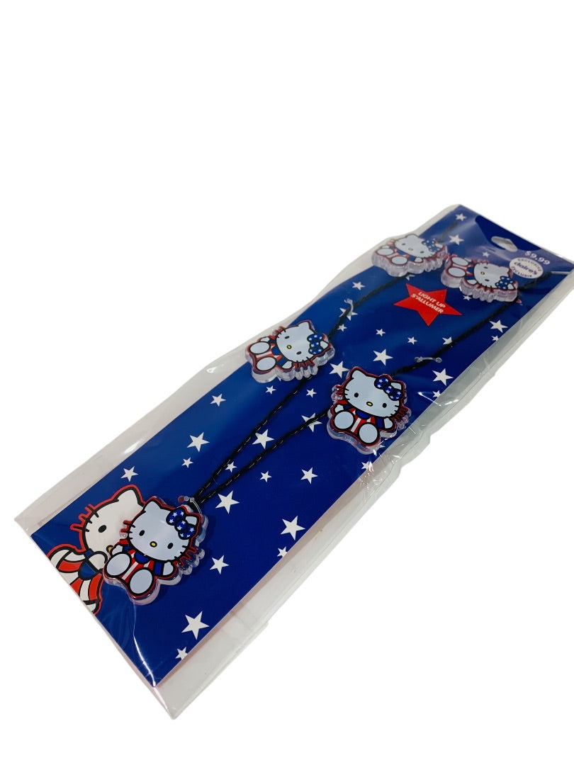 Claires New Hello Kitty Patriotic Light Up Necklace Overhead Long