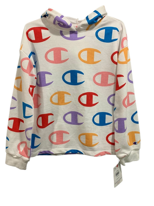 Medium (10/12) Champion Girls Big C White Pullover Hoodie Shirt