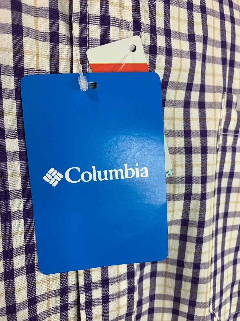 XL Columbia Mens New Washington Huskies Button Down Shirt Plaid
