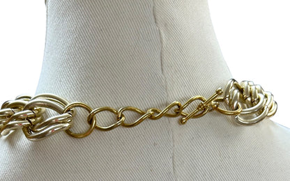 Goldtone Chunky Statement Chain Necklace 18-20 Inches Toggle Clasp