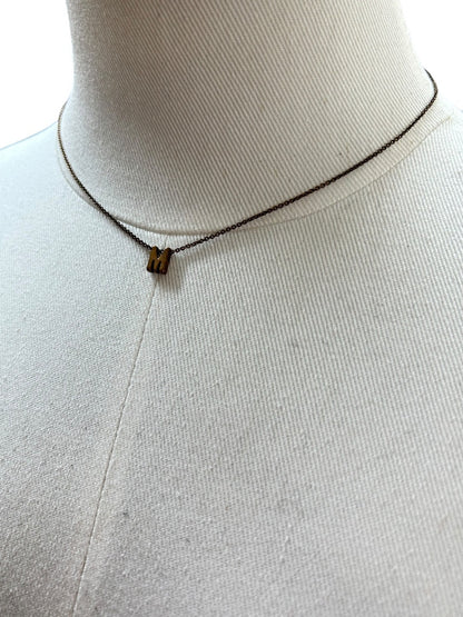 Delicate Copper Color 15 Inch Chain Necklace 2 Inch Extender "M" Pendant