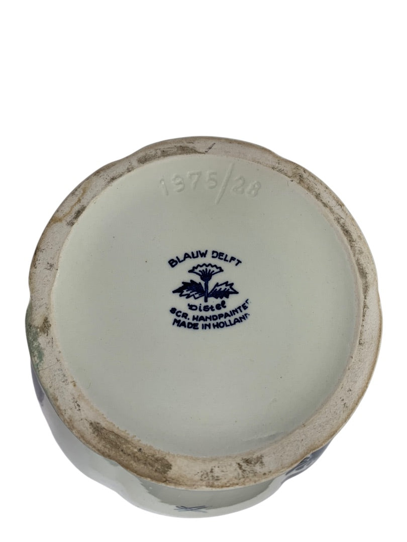 Blauw Delft by Distel Large Ginger Jar with Lid 11.5 Inches High Vintage