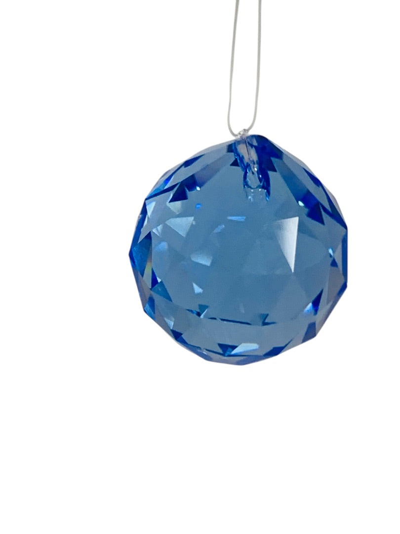 30mm Crystal Sun Catcher Prism Ornament Blue 1.2 Inch