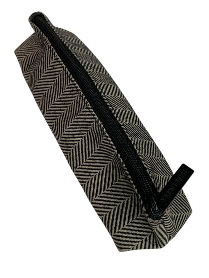 Estee Lauder Cosmetic Bag Travel Zip Pouch Black White Herringbone